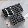 Boîtes de rangement bacs 1pc noir 30 grilles sous-vêtements organisateur armoires pliables tiroir diviseur boîte dur soutien-gorge chaussettes Closetvaiduryd