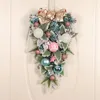 Decoratieve bloemen traan Swag Swag kerst winter krans kunstmatige slinger voor trappen deur open haard raam buiten binnen