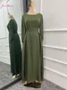 Ubranie etniczne moda satyna Sliki Djellaba muzułmańska sukienka Dubai pełna długość rękawa miękka Abaya Turcja islam szata WY921 230426