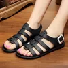 Sandaler Shine Paillette Jelly Women Transparent smala bandlägenheter Sandalias Buckle Strap Cut-Out Stängd tå Sandales Femmes 2023