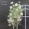 Dekorativa blommor White Baby Breath Orchid Rose Wedding Backdrop Arch Deco Hanging Floral Row Arrangement Flower Ball Party Event