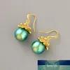 Japanese and Korean Small Flower Shape Inlaid Colorful Pearl Personalized and Temperamental Eardrops Women's Elegant High-Grade Pearl Earrings