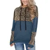 Felpe con cappuccio da donna Pullover con toppa leopardata a maniche lunghe da donna Felpa con cappuccio allentata con cappuccio Felpa con cappuccio da donna Moda casual