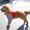 Vestuário para cães OIMG Patchwork Médio Grande Cães Roupas Listradas Roupas para Animais de Estimação Labrador Alaskan Manga Longa Camisas Macias Grandes Acessórios