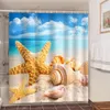 Rideaux 3D bord de mer mer plage rideaux de douche cocotier salle de bain rideau tissu imperméable Polyester rideau de bain avec crochets Cortinas