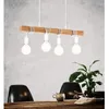 Pendant Lamps Creative Personality Simple Wooden Dining Room Chandelier Nordic Kitchen Aisle 4 Black Lamp