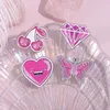 Broches en émail rose, jolies broches en métal Kawaii pour femmes et filles, bijoux à la mode