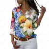 Bluzki damskie Summer Ladies Shirt Flower 3D Printed Lady Piękny swobodny styl Modna luźna trend