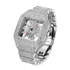 الساخنة بيع الأزياء مربع ميدان مشاهدة Hollow Out Hip-Hop Full Diamond Custom Watch Iced Out Charm Quartz Watch
