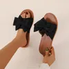 Zapatillas Mujer Pajarita Plana Ligera Color Sólido Sandalias Diapositivas Zapatos De Playa Antideslizantes