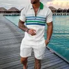 Trass de pista feminina Men's 3D de manga curta shorts praia havaianos tropicais masculino masculino casaco de calça de duas peças para meninos roupas formais