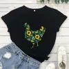 Dames t shirts zonnebloem kip grappige t-shirt dame minnaar shirt natuurlijke inspiratie vrouwen modekleding tee tops