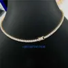 Klaar om 10K wit geel gouden tennisketting 3 mm 18 "20" 22 "GRE gecertificeerde Moissanite Diamond Gold Tennis Chain te verzenden