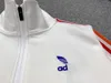 2 adet Set Kadın Terzini Kadın Giyim Giyim Sonbahar Jogging Suit Uzun Kollu Ceket Spor Pantolon Üç Rolor Çizgili Woking Tasarımcı Trailtsits Beyaz Sweatsherit