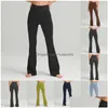 Pantaloni da yoga vestiti scanalature pantaloni svasati da donna estivi vita alta attillati pancia mostra figura sport yoga caduta a nove punti Del Dht0S