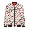 Giacche da uomo Ciliegie rosse Stampa Casual Frutti carini Giacca a vento con cappuccio Cappotti grafici da uomo Giacca classica invernale Kawaii Plus Size 5XL