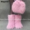 Bottes 2023 Mode Sac à main Femmes Extérieur Faux Laine Fourrure de luxe Femme Fourrure Sac Filles Fluffy Curly Portefeuille Bourse 231127