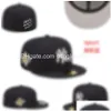 Ballkappen Modedesigner Ausgestattet Snapbacks Hüte Hip Hop Schwarz Farbe Flache Spitze FL Größe Geschlossen Baumwolle Baseball Fottball Sport Hut Al Dhj0q