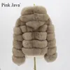 Frauen Pelz Faux rosa java QC20110 frauen winter pelzmäntel echt mantel natürliche jacke kapuze luxus mode kleidung großhandel 231127