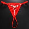 Andra trosor Stonefans Red Crystal Sexy Bikini Thong Lingerie Clothing for Women Luxury Swimsuit Heart Panties Body Jewets Gift 230426