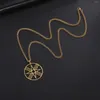 Kedjor Shamash Sun Symbol God Amluet Pendant Necklace For Women Man rostfria stål mesopotamia assyriska smycken födelsedagsfest gåvor