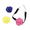 Chaînes en tissu doux tissu fleur collier ras du cou pour femmes filles Rose cou chaîne à la mode cravate à la mode bijoux cadeau