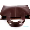 Evening Bags Men's Vintage Handbag Crazy Horse Leather Shoulder Business Office Man Messenger Solid Large Capacity Tote Male Brown