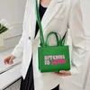 Instoot Bag Creative Pop Letter Bi Ch Women's Skew Straddle One Shoulder Tote Bag Women 230427