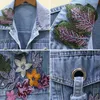 Женские куртки женская джинсовая куртка женская весенняя осенняя блестка цветочная вышивка джинсовая жакеты.