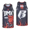 필름 DMX DARK MAN X JERSEY 영화 농구 내 육체 블러 스포츠 팬을위한 내 살 혈액 대학 스티치 팀 레트로 풀오버 고등학교 통기성 셔츠 hiphop 여름