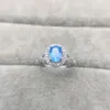 Cluster Rings 2023 Fashion S925 Sterling Silver Inlaid Light Blue Zircon Ring For European And American Women's Proposal