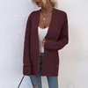 Femmes Tricots Long Cardigan Chandails Femmes Automne Hiver Poches Manches Lâche Tricoté Manteau Pull Pull