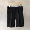 Men's Shorts Summer Loose Male Shorts Korean Solid Shorts Men Fashion Business Office Mid-rise Button Straight Casual Five Points Pants 230427