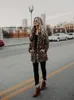 Mulheres de pele de inverno casacos falsos vintage leopardo feminino solto quente casual rua senhora animal impressão grosso outwears