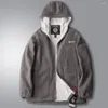 Men's Jackets Insulated Winter Jacket Stylish Hooded Zipper Warm Plush Mid-length Coat With Pockets Ideal For Fall