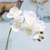 Dekorativa blommor 69 cm High 6 Head 3D Print Butterfly Orchid Green Plastic Idyllic Country Fake Flower Table Interior Decoration Artificial