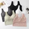 Camisoles Tanks Topps Camisole Underwear Bra Sexig sommar i ett stycke Vest Tube i bomull utanför V-Neck Top Sleeveless Built Women Sports