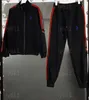 2 adet Set Kadın Terzini Kadın Giyim Giyim Sonbahar Jogging Suit Uzun Kollu Ceket Spor Pantolon Üç Rolor Çizgili Woking Tasarımcı Trailtsits Beyaz Sweatsherit