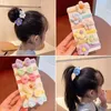 Acessórios de cabelo 6 Pcs Menina Elástica Toalha Banda Bonito Flor Arco Nó Colorido Laços Cordas Scrunchy Rabo de Cavalo Rubberbands Accesorios