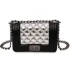 Shopping Bags 2023 Three-dimensional Locking Small Square Bag Multi- Medal Shoulder Crossbody Handbag