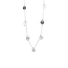 Hangers 925 Sterling Zilver Ronde Disc Choker Ketting Sierlijke Ketting Pailletten Munt Charme Voor Vrouwen Sieraden Gift