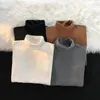 Męskie koszule T Męskie koszulę bazową jesień i zimowy wysoki szyja T-shirt Solid Solid Casual Casual Dopasing Lose Skin Inside Match