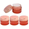 Rosafarbenes kosmetisches Cremeglas aus Glas mit roségoldenem Deckel, 5 g, 10 g, 15 g, 20 g, 30 g, 50 g, 60 g, 100 g, Make-up-Cremeglas, Reiseprobenbehälter-Flaschen mit Cxjf