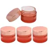 Pot de crème cosmétique en verre rose avec couvercle en or rose 5g 10g 15g 20g 30g 50g 60g 100g Pot de crème de maquillage Bouteilles de récipient d'échantillon de voyage avec Cxjf