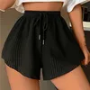 Damesshorts Dames Zomer Hoge elastische veters Trekkoord Wijde pijpen Zweet Korte fitness Hardlopen Los Casual Grote sportbroeken 230426