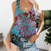 Tanks pour femmes Summer Abstract 3D Imprimer Débardeur Femmes Streetwear Y2K Tops surdimensionnés O-Cou sans manches Femme Holiday Vest Off Épaule
