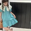 Kız Elbise Yaz Elbise Kısa Kollu Pamuk Çocuklar Ruffles Tatil Genç Giysileri Çocuk Vestidos 6-16 Yıl WZ1196