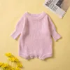 Ensembles de vêtements 0-24m bébé chandail tricoté barboteuses automne hiver fille à manches longues combinaison nouveau-né vêtements filles une pièce barboteuse tenue