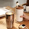 Su Şişeleri 450ml Paslanmaz Çelik Akıllı Yalıtım Kahve Kupa Taşınabilir Soğuk ve Isı LED Sıcaklık Ekran Sızıntılı Vakum 231124