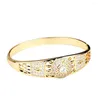 Bangle Sunspicems 14K gouden kleur koper zirkoon armband voor vrouwen Marokko bruiloft bruids sieraden Dubai Bijoux Love cadeau 2023